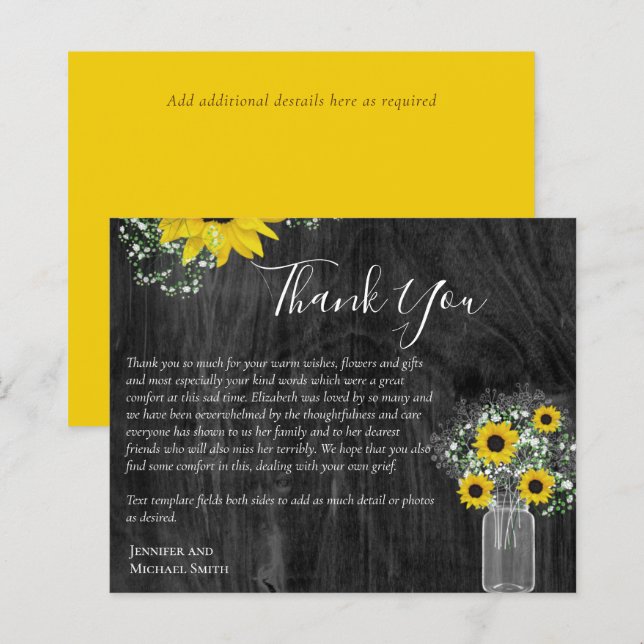 HAUSHALT Vielen Dank für die Vorlagen der Beerdigu (Vorne/Hinten)