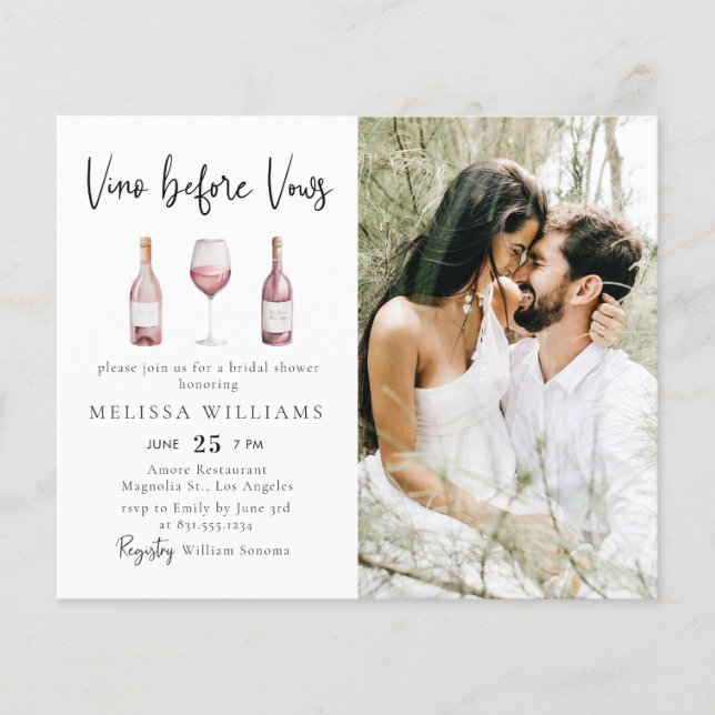 Haushalt Vino vor Vows Foto Brautparty Flyer (Vorne)