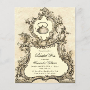 Haushalt Vintag Rokoko Bridal Tee Party Einladung