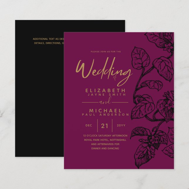 HAUSHALT Vintager Garten Leaf Classic Wedding Einl (Vorne/Hinten)