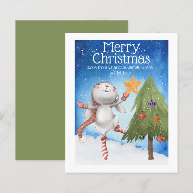 HAUSHALT Weihnachten Bunny Rabbit Dekorationsbaum (Vorne/Hinten)