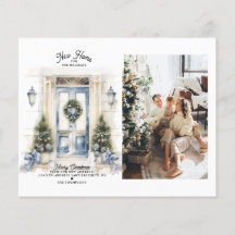 HAUSHALT Weiße Weihnachtsstür Neue Zuhause Foto be