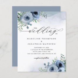HAUSHALT Whimsikskript floral Dusty Blue Wedding