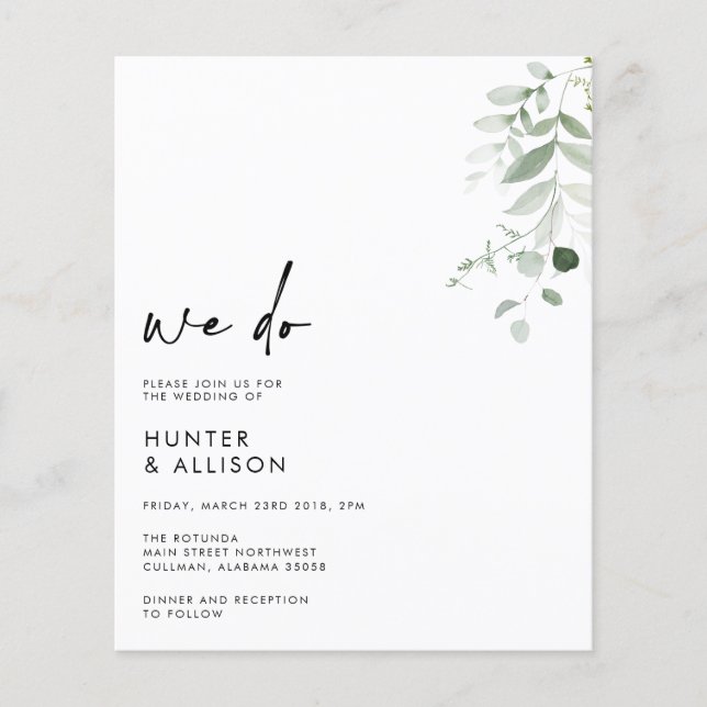 HAUSHALT Wir machen Hochzeit Einladung Flyer (Vorne)