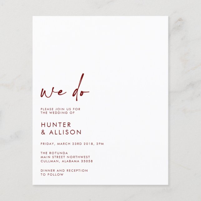 HAUSHALT Wir machen Hochzeit Einladung Flyer (Vorne)