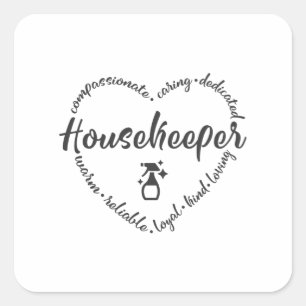 Haushälterin, Haushalter, Hausreiniger Quadratischer Aufkleber