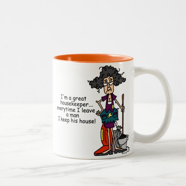Haushälterin-Spaß Zweifarbige Tasse (Rechts)