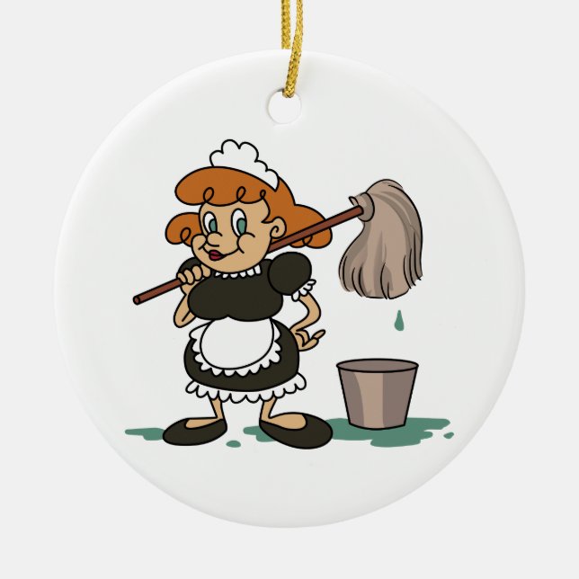 Haushalts-Maid Keramik Ornament (Vorne)