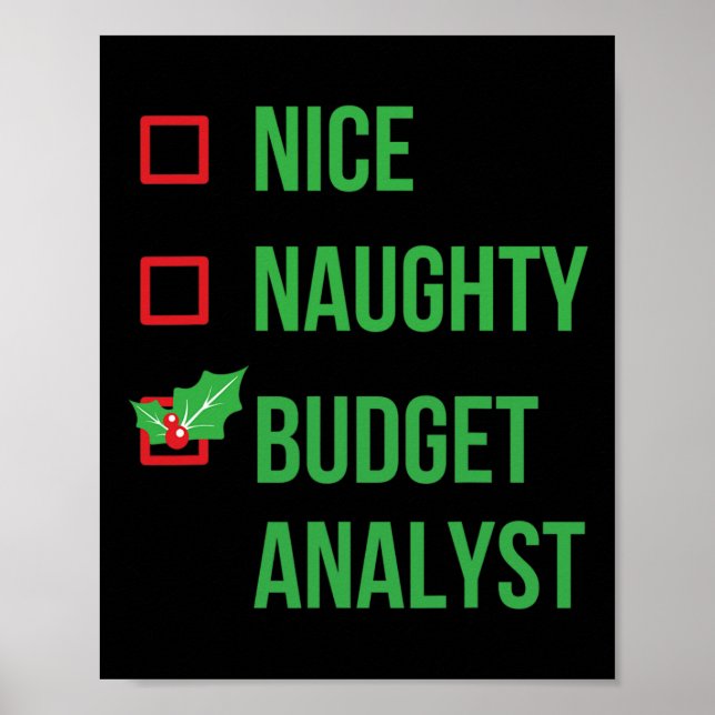Haushaltsanalyst Funny Pajama Weihnachtsgeschenk Poster (Vorne)