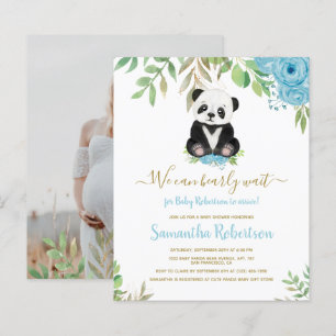 Haushaltsbear Blue Baby Dusche Foto Einladung