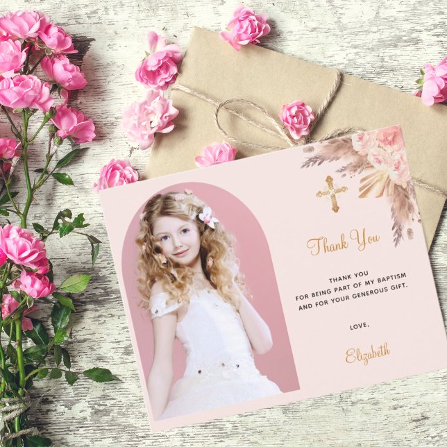 Haushaltsbestätigung Blush Pampas Foto Vielen Dank (Von Creator hochgeladen)