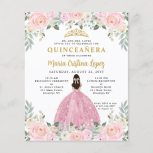 Haushaltsblass Rosa Gold BlumenPrinzessin Quinceañ