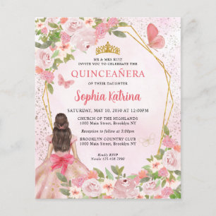 Haushaltsblass Rosa Gold BlumenPrinzessin Quinceañ