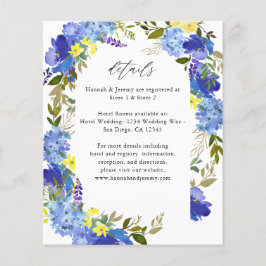 Haushaltsblaue Lila und gelbe Blumendetails Flyer