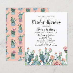 Haushaltsblush Kaktus Bridal Dusche Einladung