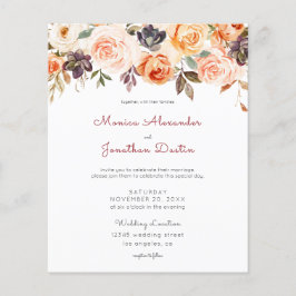 Haushaltsblush & Peach Floral Wedding Flyer
