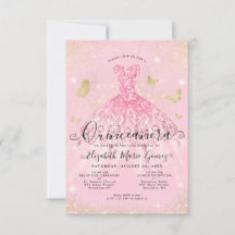 Haushaltsblush Pink Gold Glitzer Quinceanera