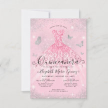 Haushaltsblush Rosa Silberner Glitzer Quinceanera