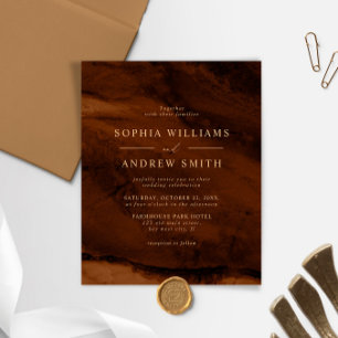 HAUSHALTSBronze & Gold-Minimal-Hochzeitseinladung