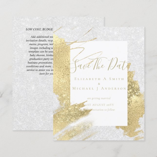 HAUSHALTSDATEN GERETTET Gold Foil Glitzer Abstrakt (Vorne/Hinten)