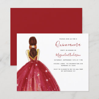 HAUSHALTSDRUCK Party Einladung Quinceanera