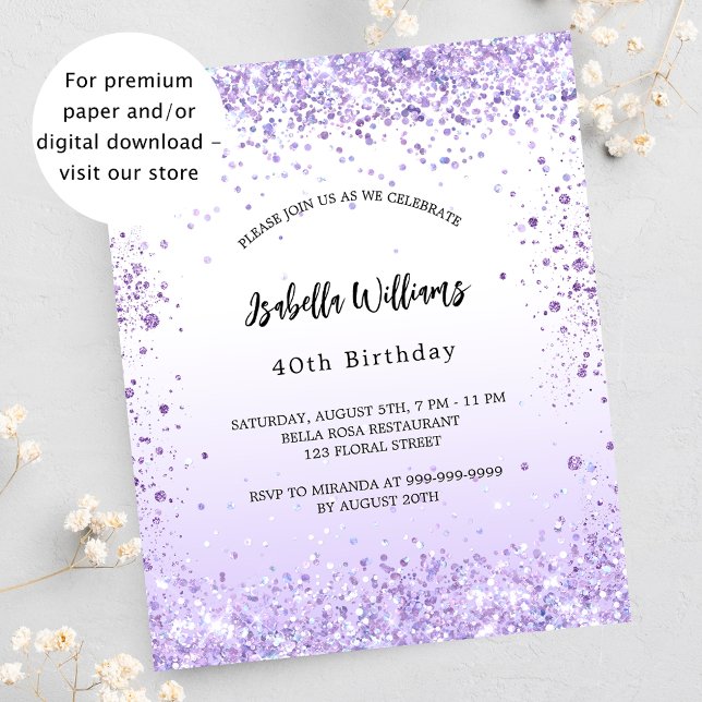 Haushaltseinladung zum Geburtstag gegen Violett Flyer (Von Creator hochgeladen)