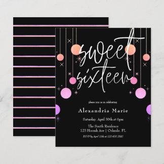 Haushaltsfarbiger Glitzer Glam Sweet 16 Geburtstag