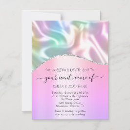 Haushaltsfloraler QR-Code Rosa Holografisch