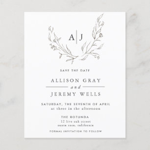 Haushaltsfloralmonogramm Save the Date