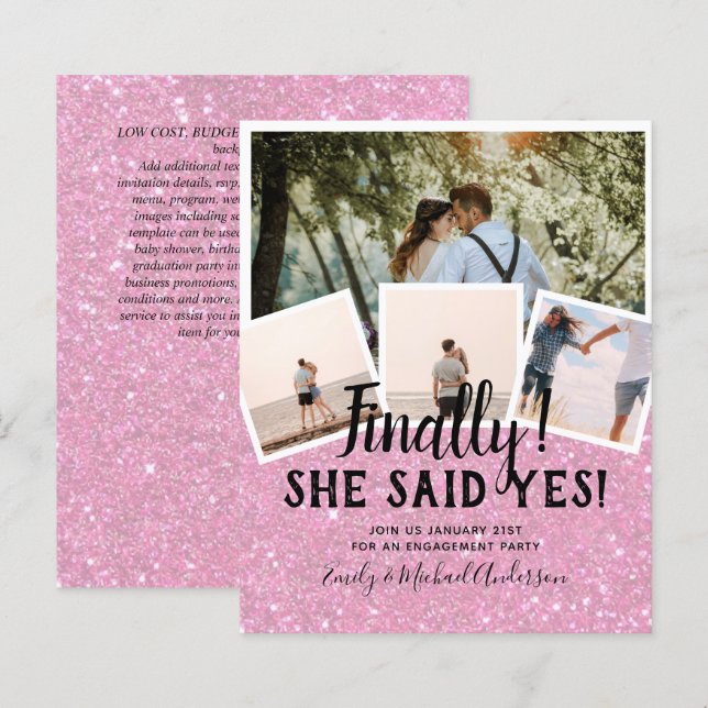 HAUSHALTSFOTO Verlobte Hochzeitsankündigung (Vorne/Hinten)