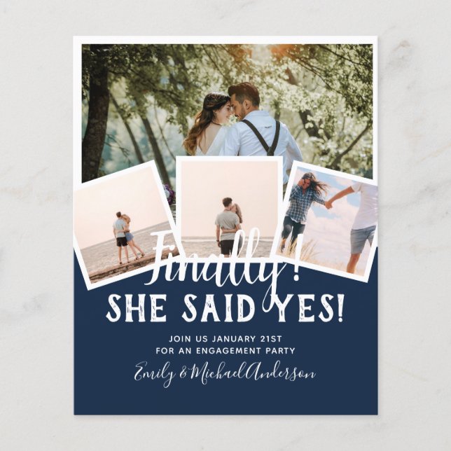 HAUSHALTSFOTO Verlobte Hochzeitsankündigung Flyer (Vorne)