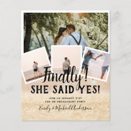 HAUSHALTSFOTO Verlobte Hochzeitsankündigung Flyer
