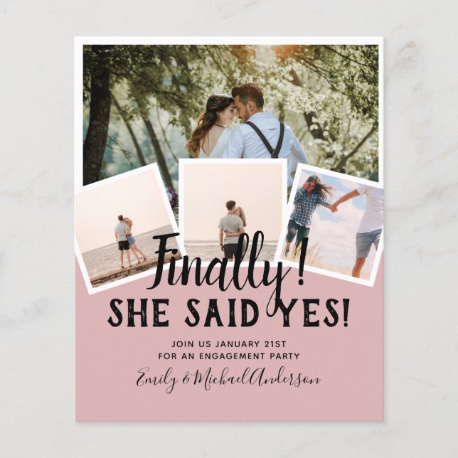 HAUSHALTSFOTO Verlobte Hochzeitsankündigung Flyer (Vorne)