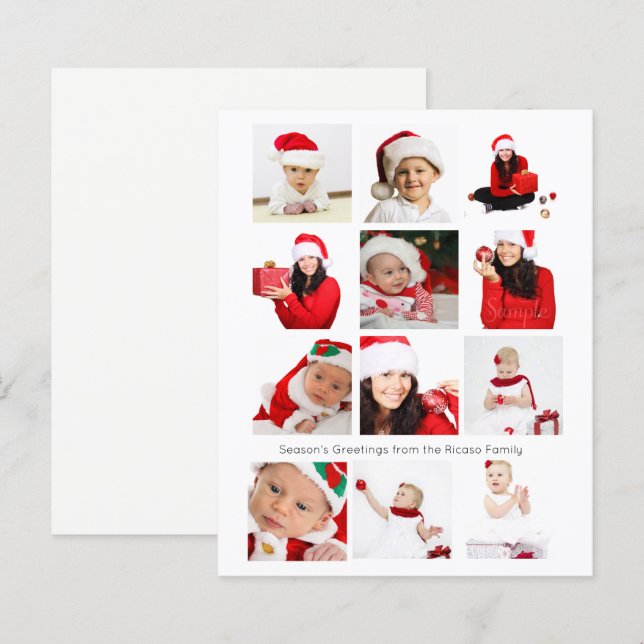 HAUSHALTSFrohe Festtage Zwölf Fotos Personalisiert (Vorne/Hinten)