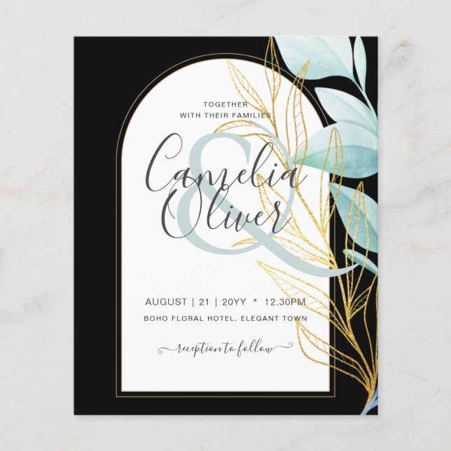 HAUSHALTSGLAS Gold Leaf Ampere und Hochzeit Flyer (Vorne)