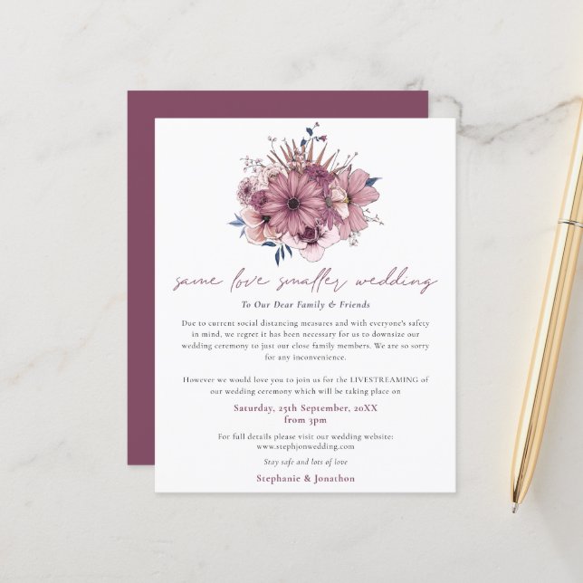 Haushaltsgleiche Liebe Kleinere Hochzeit Rettete d (Vorderseite/Rückseite Beispiel)