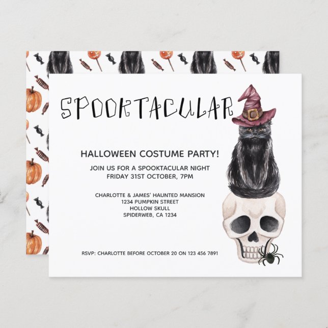 HAUSHALTSHalloween Spooktacular Schwarze Katze auf (Vorne/Hinten)