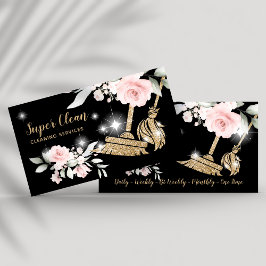 Haushaltshilfe Reinigung Haus Sparkling Gold Blume Visitenkarte
