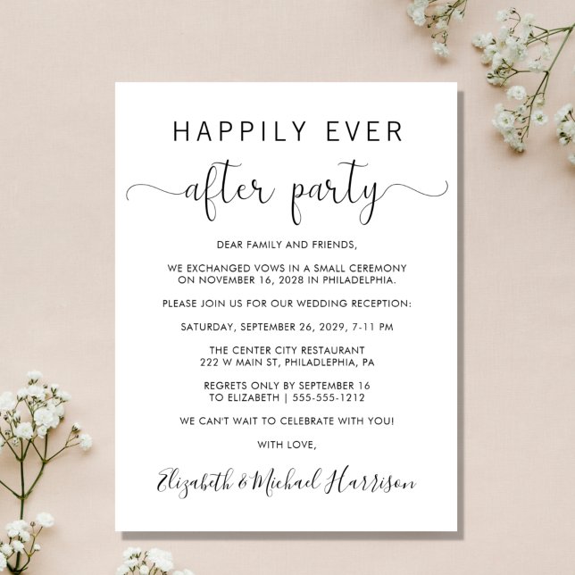 Haushaltshochzeit glücklich je nach Party Einladun (An affordable wedding announcement + reception invitation without compromising on quality or design)
