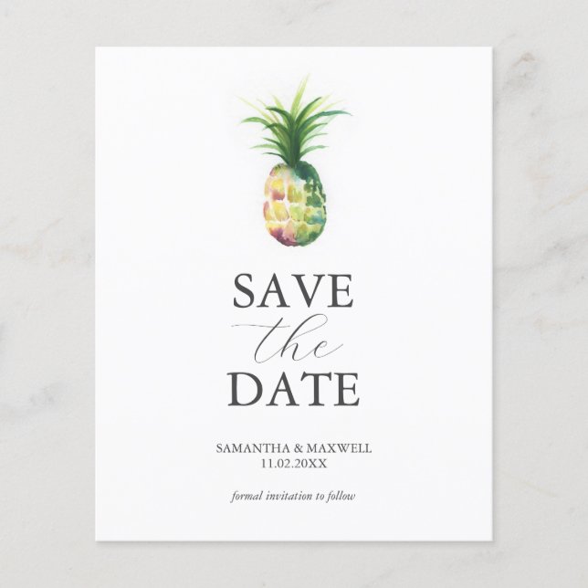 HaushaltsHochzeiten speichern das Datum Ananas Flyer (Vorne)