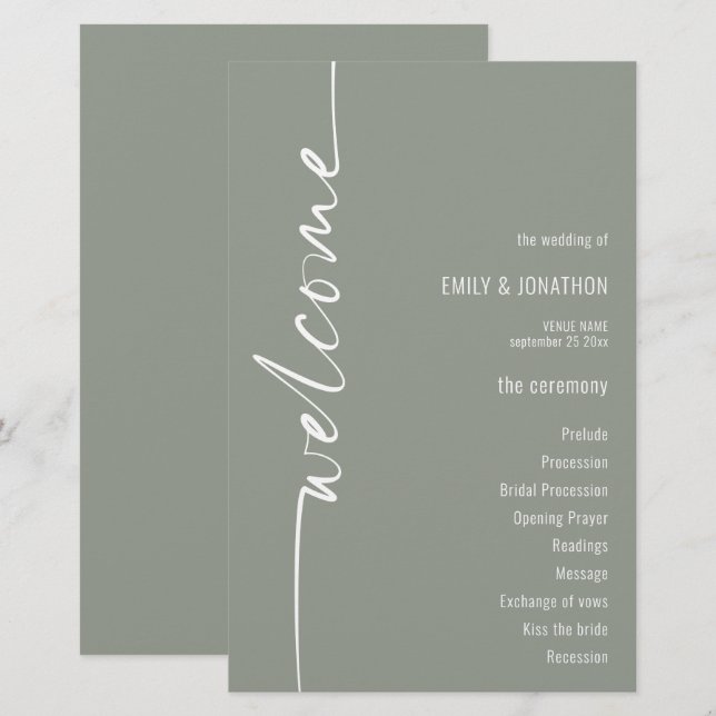 HAUSHALTSKalligrafie-Partnerprogramm für grüne Hoc (Vorne/Hinten)