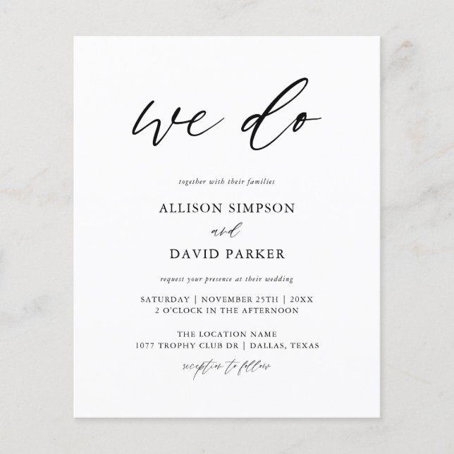 Haushaltskalligraphie, die wir einladen (Vorderseite)