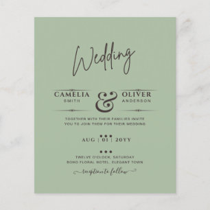 HAUSHALTSKARTE Apple Green Monochrome Text Flyer