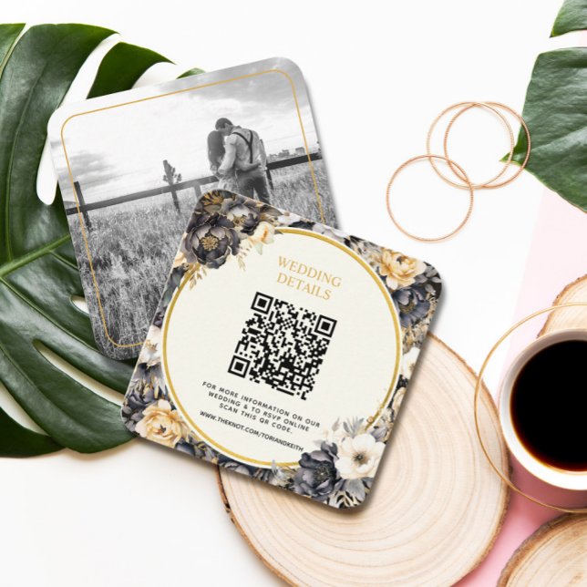 HAUSHALTSKARTE für Hochzeiten QR Code Foto UAWG Quadratische Visitenkarte (Von Creator hochgeladen)