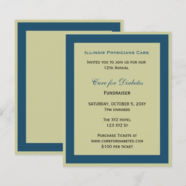 Haushaltsklasse Blue Corporate Party Einladung (Vorne/Hinten)