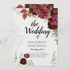 HAUSHALTSKONTROLLE 1 Rustikale Herbstmaroon Burgun Einladung