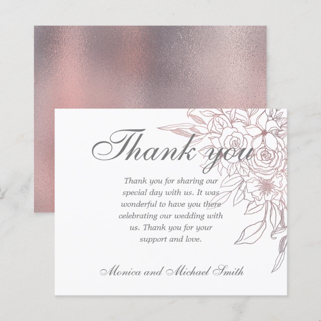 HAUSHALTSKONTROLLE Rose Gold Floral | DANKE (Vorne/Hinten)