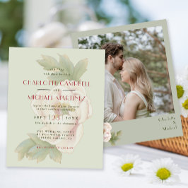 HAUSHALTSLANDSCHAFT und Blush Foto Hochzeit Einlad