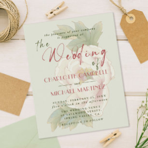 HAUSHALTSLANDSCHAFT und Blush Foto Hochzeit Einlad