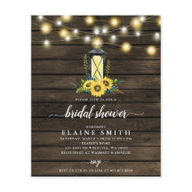 Haushaltslichter Sonnenblumen Brautdusche Einladun